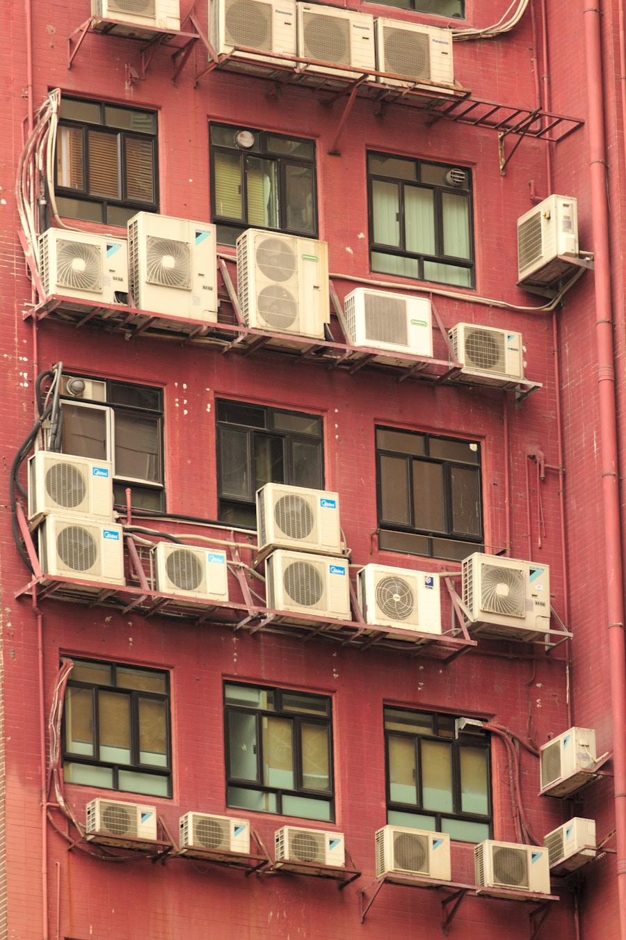Clean white air conditioning condenser units